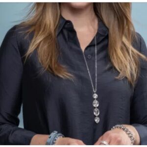 Touchstone Crystal Silver Crystal Pendant Necklace versatile Swarovski crystals